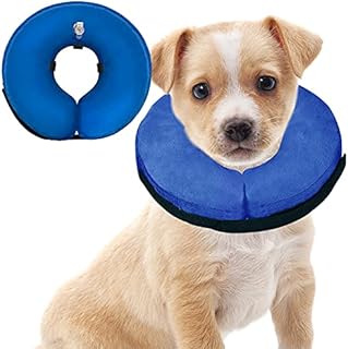 Soft Dog Cone Collar for Large Medium Small Dogs and Cats After Surgery, Inflatable Dog Neck Donut Collar,Inflatable Cat Cone Collar,E-Collar for Dogs Recovery, Dog Cones Alternative (Medium, Blue)