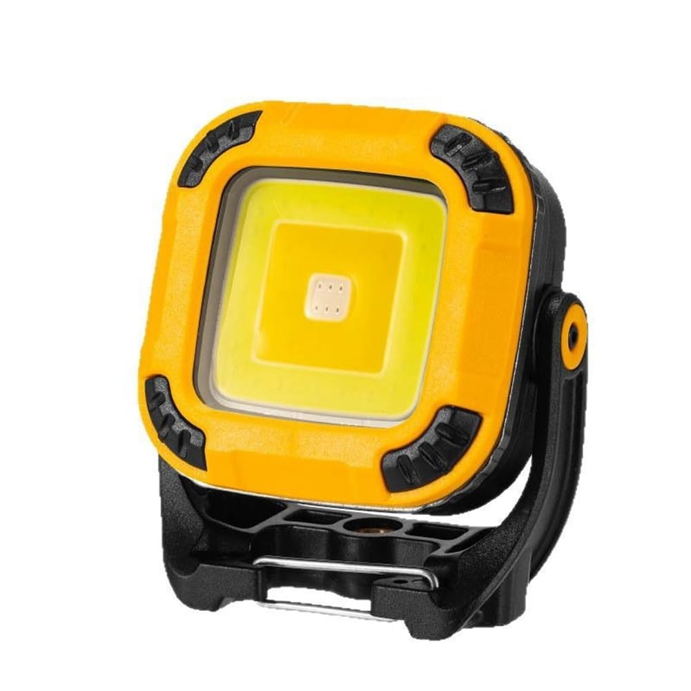 qimoi Portable LED Work Light USB Rechargeable with 180-Degree Rotation for Car Repairs, Yellow