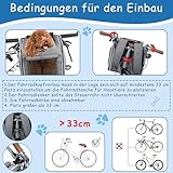 Hundekorb Fahrrad Vorne, Erweiterbarer Faltbarer Hundefahrradkorb Vorne mit 4-Offenen Türen, 4-Mesh-Fenster, Haustier-Reisetasche, Hunderucksack für Kleine und Mittelgroße Katzen und Hunde
