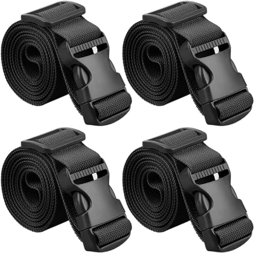 MAGARROW Alças de bagagem utilitárias longas de 152 cm com fivela ajustável (preta (pacote com 4), 3