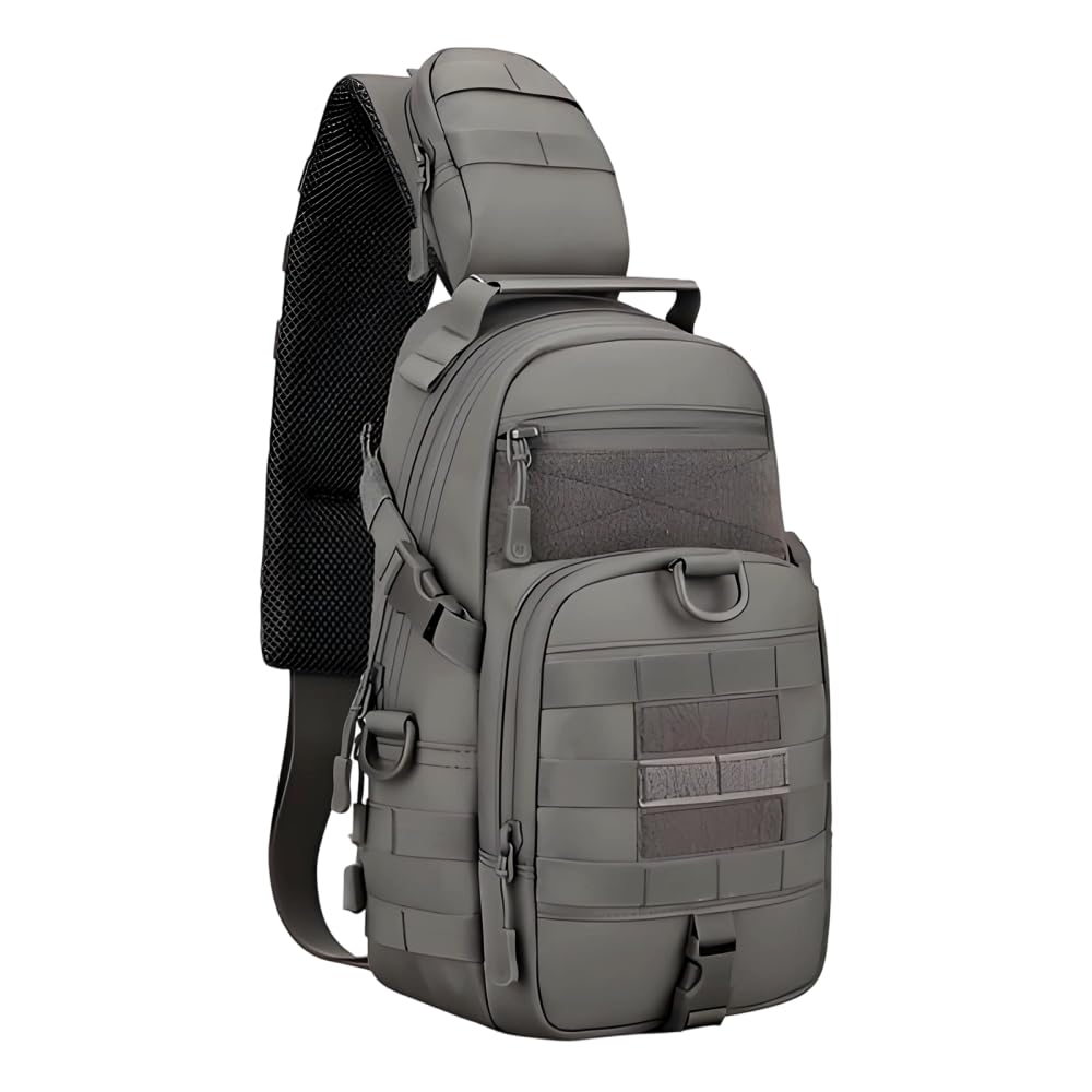 MiOYOOW Borsa a Tracolla per Ciclismo, Multifunzionale Portatile Borsello Petto Capacità, Zaino Tattica con 3 Metodi di Trasporto, per Campeggio, Ciclismo, Escursione, Hiking Sport