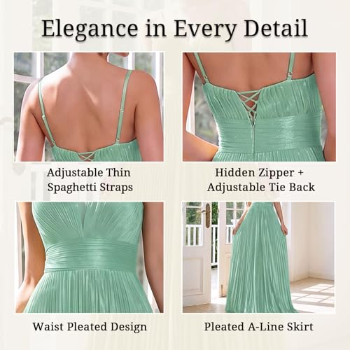 Image of Sexy Backless Maxi Formal Dress for Women with Sequin, Sleeveless Pleated Evening Gowns for Wedding and Cocktail