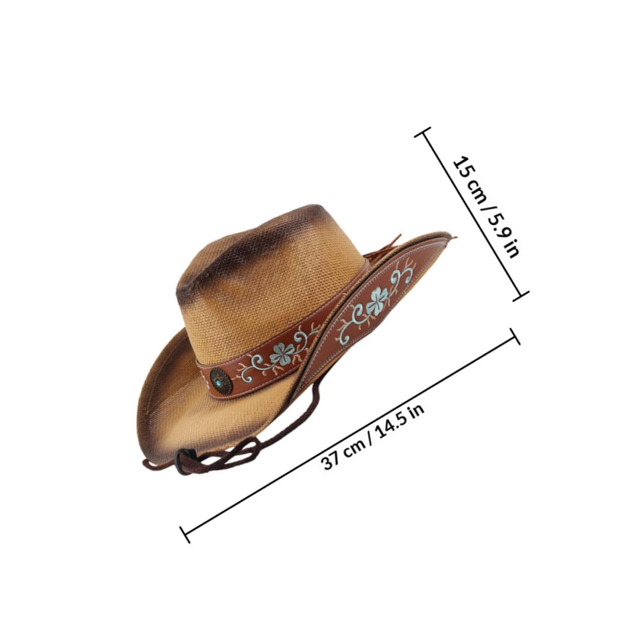 Sombrero Talla M 56-58cm de ala Ancha de Verano, para Mujer