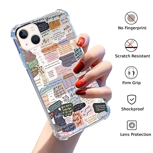 Bible Verses Aesthetic Case Compatible With Iphone 13, Cute Indie Christian Postive Quotes Case For Iphone 13 For Teens Men And Women, Trendy Cool Tpu Bumper Phone Case Cover #TOP1