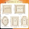 Geelin 15 Pcs Wood Ghost DIY Frames Decorating Craft with Paint and Brush Unfinished Wooden Gift Ornaments Cute Ghost for Halloween Craft Art Party Supplies, Not Include Glue #1