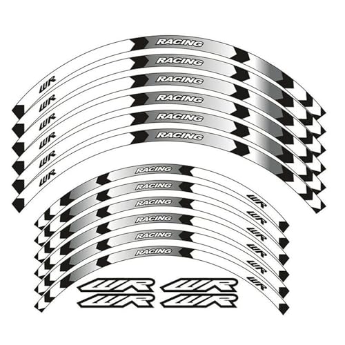 Bandes réfléchissantes pour YAMAHA WR 250R autocollants de jante étanches et adhésifs de moyeu gris