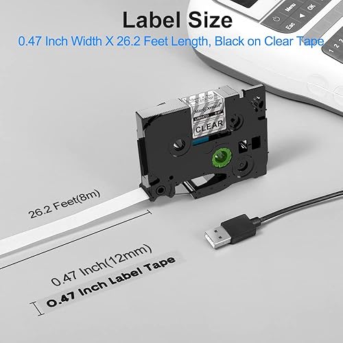 Miniatura 5 de MarkDomain Cinta de etiquetas compatible con Brother TZe-231 TZe-131 TZe-335 laminada P Touch TZe TZ para PT D210 H110 D600 1230PC 1280, negro sobre