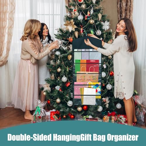 Soporte para papel de regalo de doble cara con almacenamiento vertical 5