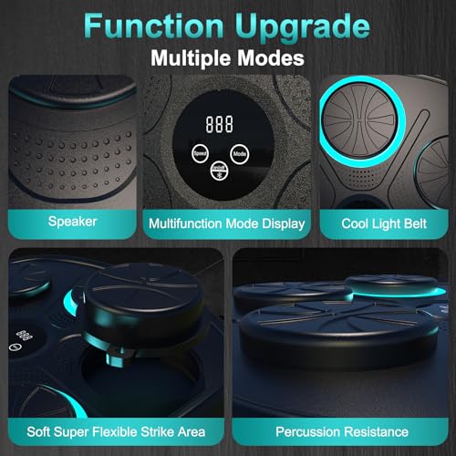 Image of OurStarry Smart Music Boxing Machine for Adults and Kids, Wall Mounted Punching Trainer with Boxing Gloves, LED Electronic Target, 9 Modes and 9 Speeds, Home Gym Workout Equipment