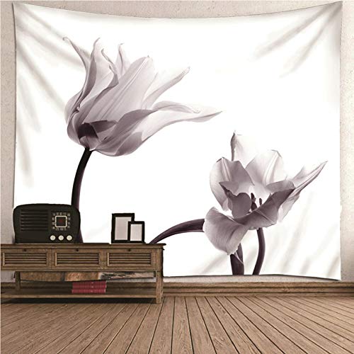 KnSam Tapiz de Pared de Poliéster 150x150 cm con Diseño de Narciso Blanco para Salón