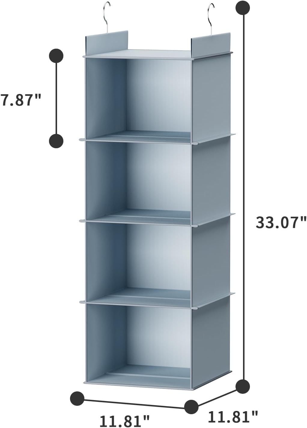 Hanging Closet Organizer, 6-Shelf Closet Hanging Shees, Grey