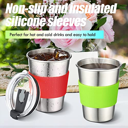 Rtteri 20 Set Kids Cups With Straws And Lid,11.8 Oz Leakproof Cups, Toddlers Stainless Steel Tumbler, Sippy Metal Cups With 6 Brush And 10 Colors Sleeves For Indoor Outdoor #TOP4