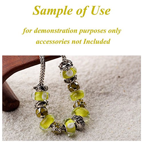 RUBYCA 20Pcs 20cm Bracelet 18KGP Silver Plated Heart Lobster Clasp Floral Snake Chain Charm Bead DIY4