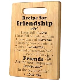 Friendship Gifts for Women Friends, Best Friend Birthday Gifts for Woman Men, Cool Gifts for Female Friends, Bestie Gifts for Women, Kitchen Supplies for New House Special Friend Female Cutting Board