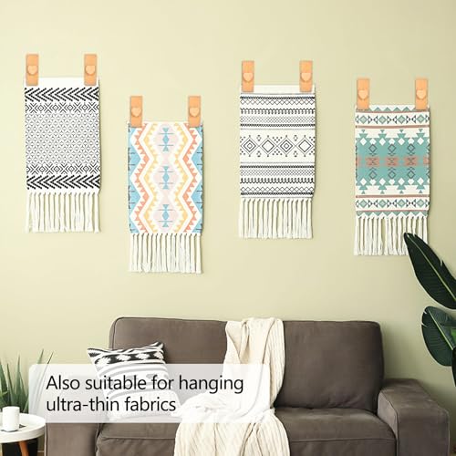Image of 4 Quilt Hanger for Wall for Display - Tapestry Hangers for Walls, Wooden Rug Hangers for Wall Hangings, Decorate with Your Blanket and Tapestry Hangers, Quilt Rack Clamps for Mount (Wooden)