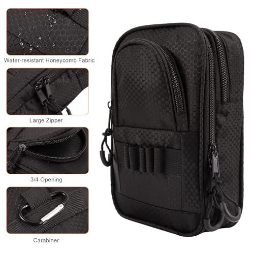 Golf Valuables Pouch & Golfs ball bag organizer with 3 Zippered Pockets,Golf Accessories for Men,Portable Multi Layer Golfs Storage Bags,Carabiner Clip – Store 12-15 Balls,Male and Female Player Gifts - Thumbnail 3
