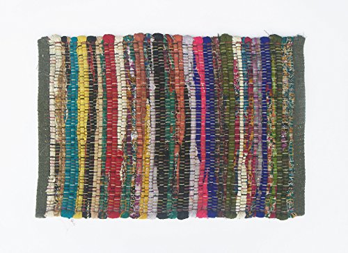 Chardin Home Eco Friendly Rainbow Multi Chindi Placemats (Set Of 4 Mats), Size: 13"X19" #TOP1