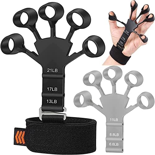 Exclusive Metal-Hook Grip Strength Trainer - 2PCS Upgraded Hand Grip Strengthener n Hand Exerciser Forearm Strengthener, Hand Gripper, Finger Strengthener w/ 6 Resistance Levels, Gripster