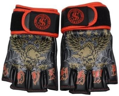 Silver Star Love/Hate MMA Ultimate Fighting Boxing Gloves (Large)