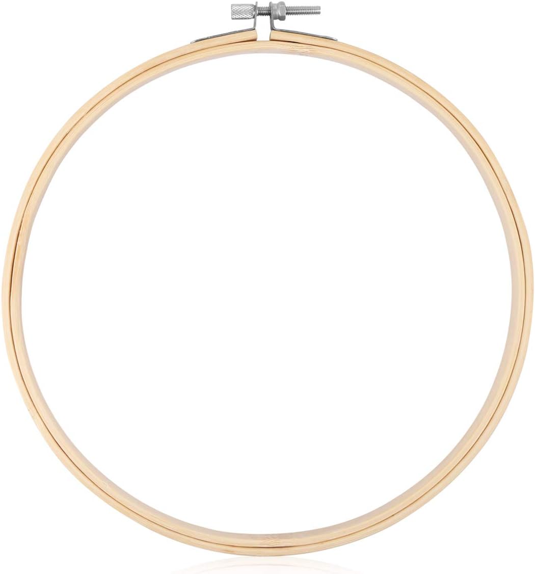 Embroidery Hoop, KISSBUTY 7.9 inch/ 20cm Bamboo Embroidery Hoop Round Bamboo Circle Cross Stitch Hoop Ring for Art Craft Handy Sewing (1)