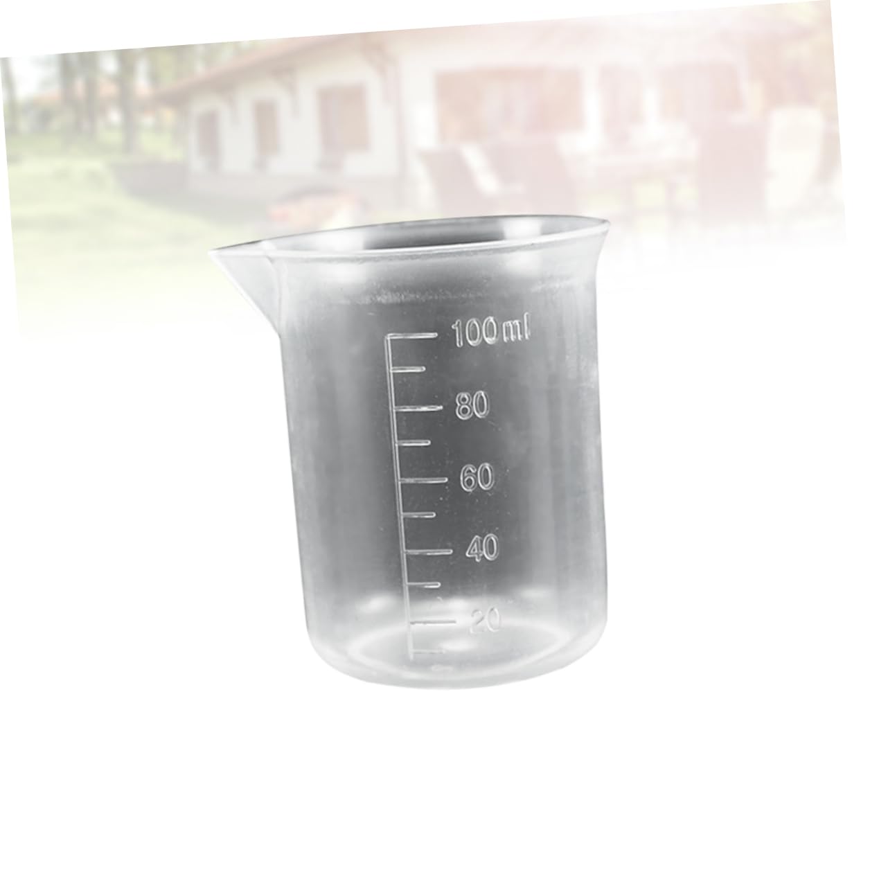 Cabilock 100ml Plastic Measuring Beaker Graduated Cup for Lab Household Baking Pp Material Easy to Clean