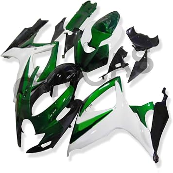 US Stock Motorcycle Injection Mold ABS Fairings Kit Fit for 2006 2007 GSXR 600 GSXR 750 Bodywork New Aftermarket Fairings Kit Green White