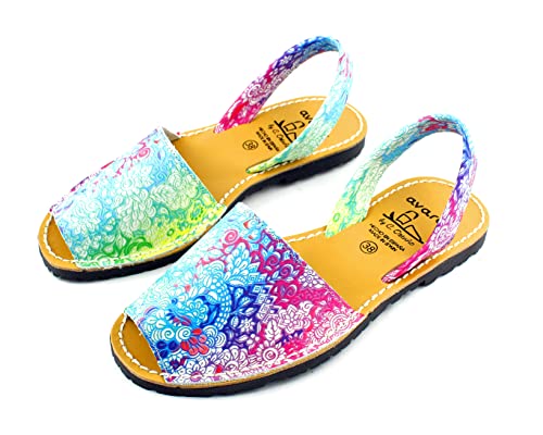 Sandales plates en cuir de qualité supérieure Avarcas Menorquinas pour femme