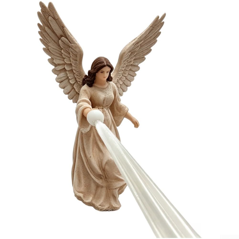 Estatua Ángel Flotante Haz de LED Resina Antivuelco para Estantería