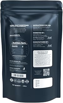 ALESON'S Monk Fruit Sweetener | Zero-Calorie Natural Sugar Substitute | 250gm | Keto & Diabetic Friendly | Non-GMO & Gluten-Free | Ideal for Baking, Cooking & Beverages