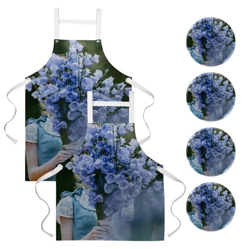 Tablier de cuisine anti-tache lot de 2 pour nettoyage et travail