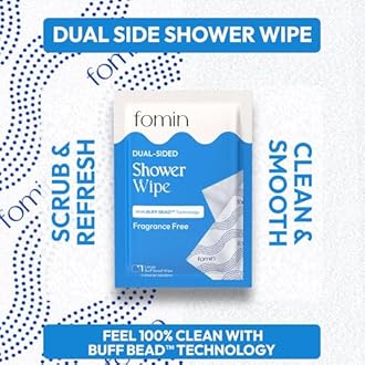 FOMIN Travel Shower Wipes - 20 Pack - No Rinse XL Bathing Wipes with Vitamin E - Fragrance-Free Full Body Wipe for Adults - Individually Wrapped Waterless Bath Wipe for Hygiene, Camping, & Gym