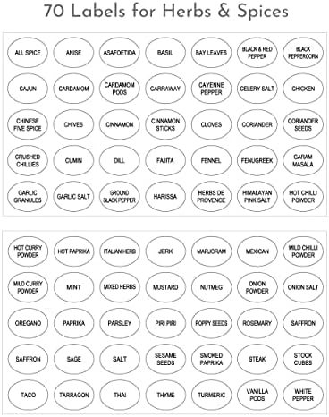 Herb Hive Magnetic Spice Jars - Set of 10 | Magnetic Spice Rack | Spice Organiser | Spices Gift Set | Includes Hexagonal Glass Spice Jars with Lids and Labels 70pcs (Spices Not Included)