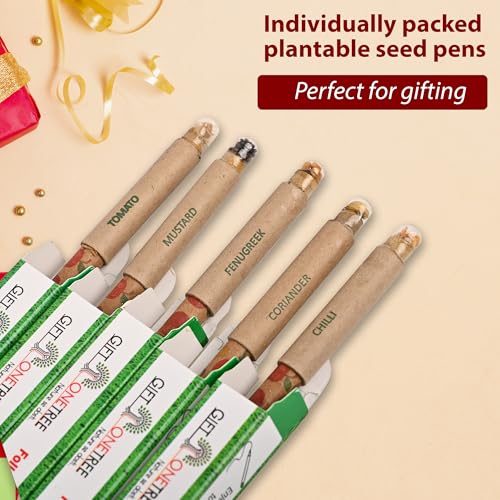 Image of GIFTONETREE Eco Friendly Plantable Seed Pens | Return Gift | Corporate Gifting | Best for Distributing in School (Self-Design Pen in Box, 15, count), Multicolor