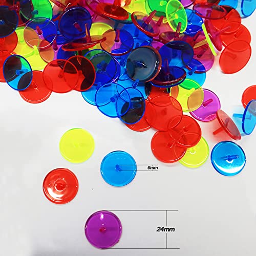 Bramasole Golf Ball Markers Plastic 200 Pack Position Marker Flat Round 24 Mm Bright Multicolored Golfing Accessories For Men Women Practice (200 Pack-Transparent) #TOP3
