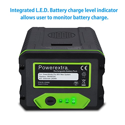 Powerextra 80V 3.0Ah Replacement Battery Compatible With Greenworks Pro 80V Lithium Ion Battery Gba80200 #TOP2