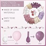 Amandir 173Pcs Dusty Purple Balloon Arch Garland Kit, Double-stuffed Pink White Sand Lavender Lilac Light Purple Rose Gold Confetti Balloons for Bridal Shower Wedding Birthday Party Decorations - Image 3
