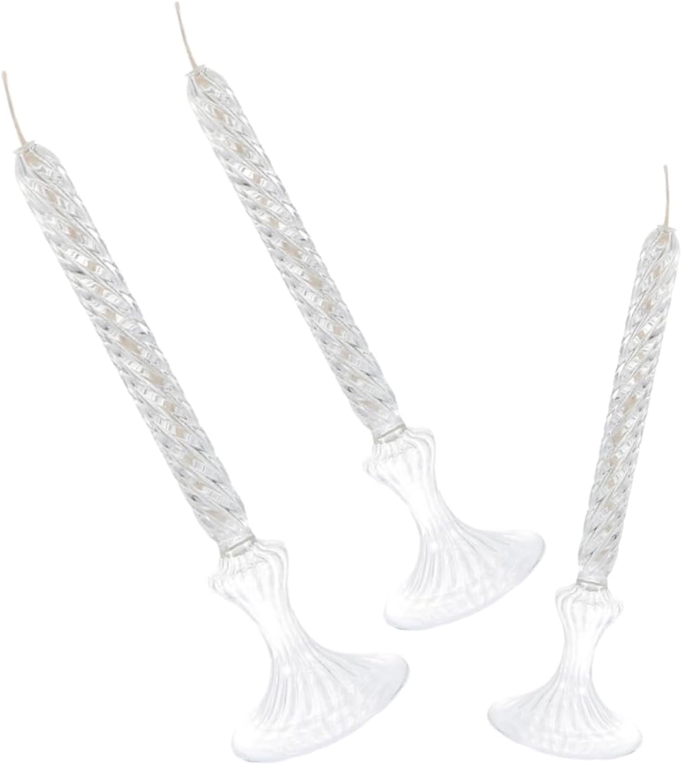 Levemolo 3pcs Vintage Glass Candle Oil Lamp Rustic Kerosene Lamp for Night Indoor Decorative Oil