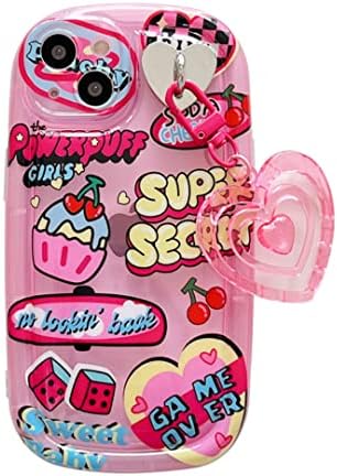 Funda estética para teléfono Y2k Anime para mujer, compatible con iPhone 14 Pro Max (B, iPhone 13Pro)