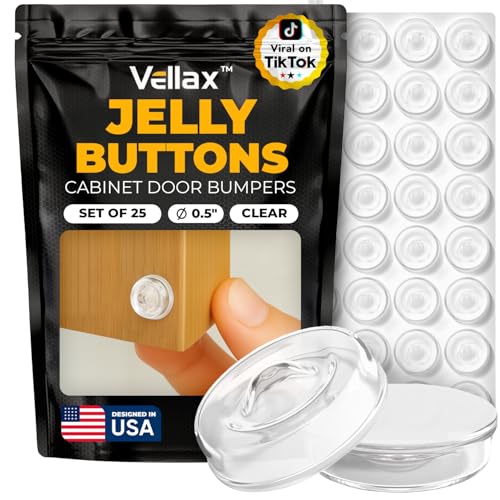 Vellax Clear Silicone Cabinet Door Bumpers