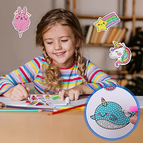 Cymbana 5D Diamond Painting Stickers Kits 25 Pcs Diamonds Dots Arts And Crafts For Kids Ages 6-8 8-12 Contains Unicorn, Mermaid, Cat #TOP3