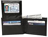 Shielded Wallets RFID Blocking Bifold Genuine Leather Wallet for Men, Credit Card Protector with Removable ID