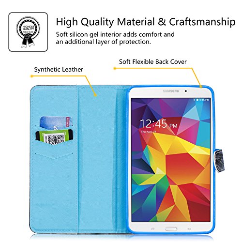Galaxy Tab 4 8.0 Case, Dteck Slim Fit Folio Stand Case Smart Protective Shell Auto Sleep/Wake Feature Cover For Samsung Galaxy Tab 4 8.0 Tablet 2014 (8 Inch Tab 4,Sm-T330/T331/T335)-Rainbow Butterfly #TOP6
