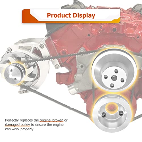 Weisen Alternator ＆ Crankshaft ＆ Water Pump V-Belt Pulley Kit Compatible With Big Block Engines Chevy 396 427 454 Long Water Pump #TOP2