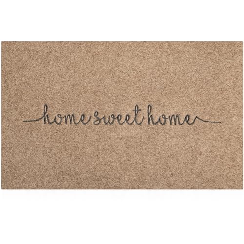Lzuso Paillasson Home Sweet Home - Tapis de Bienvenue pour extérieur et intérieur - Durable - Profil Bas - Antidérapant - pour entrée de Maison, entrée...