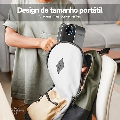 Mini Projetor Portatil Hdmi 5G Android 11 12000 Lumens 4K 180° Correçao Automatica Cinema Portatil | Casa Escola e Uso Externo - Imagem 2