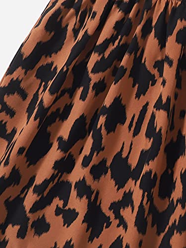 SOLY HUX Girl's Ruffle Trim Cap Sleeve Leopard Print High Waist Flared A Line Dress4