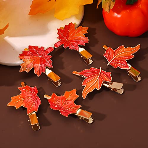 Hzeyn 6 Pack Thanksgiving Hair Clip Fall Maple Leaf Hair Barrette Hair Accessories For Women Maple Leaf #TOP1