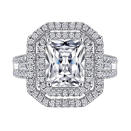 Bague femme argent pavé zircones rectangulaire mariage et fiançailles