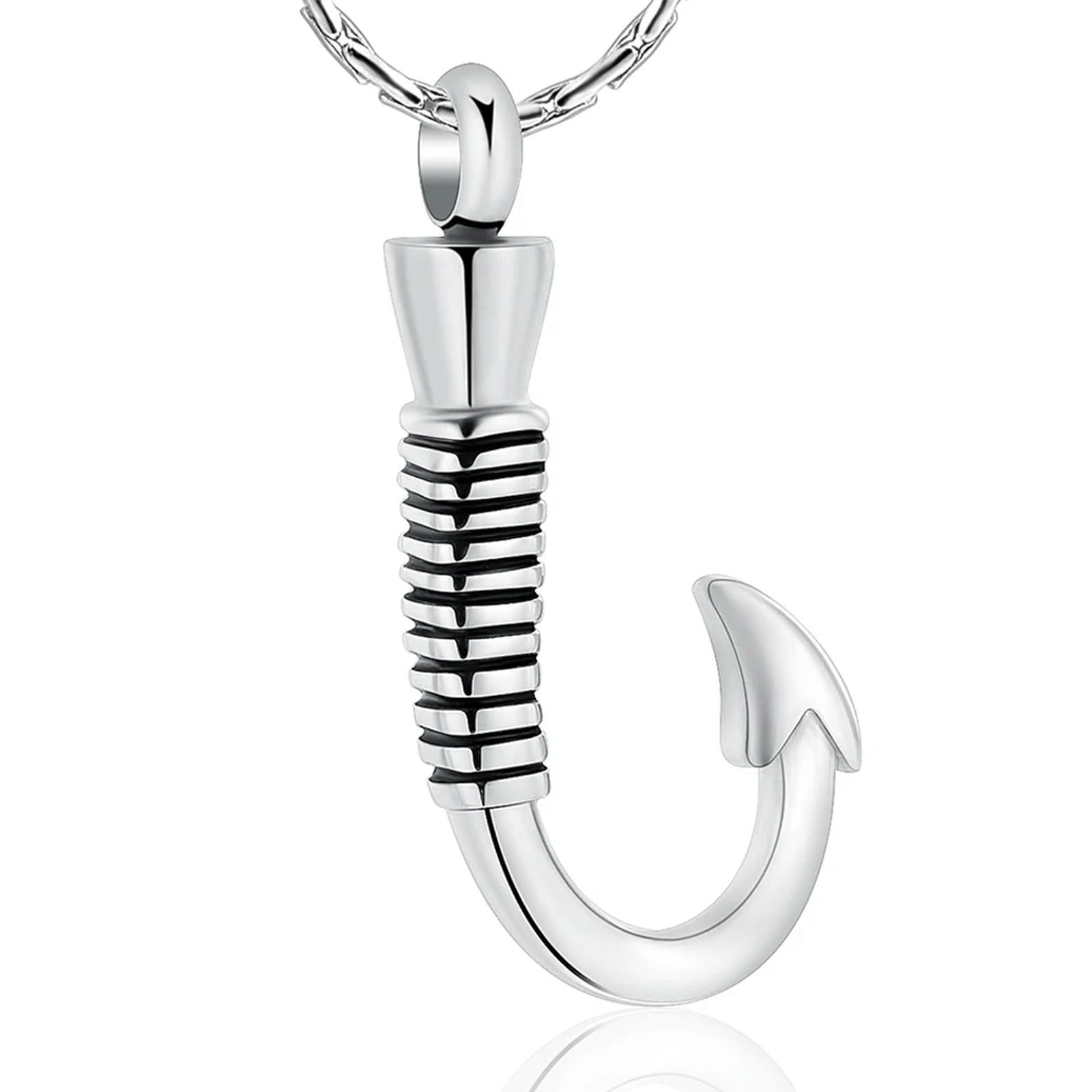Bijoux de crémation de haute qualité avec pendentif hameçon porte-cendres en acier