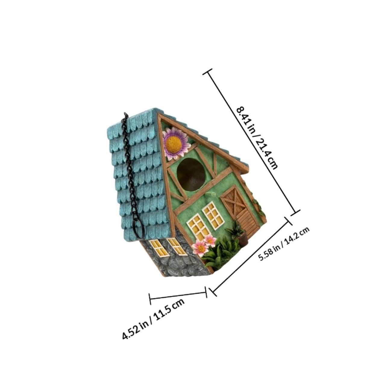 SHINEOFI Nido de Loro Decorativo para Jardín Exterior, Nido de Pájaro de Resina Resistente al Invierno, Refugio para Aves Pequeñas, Manualidades Creativas para Decoración de Patio